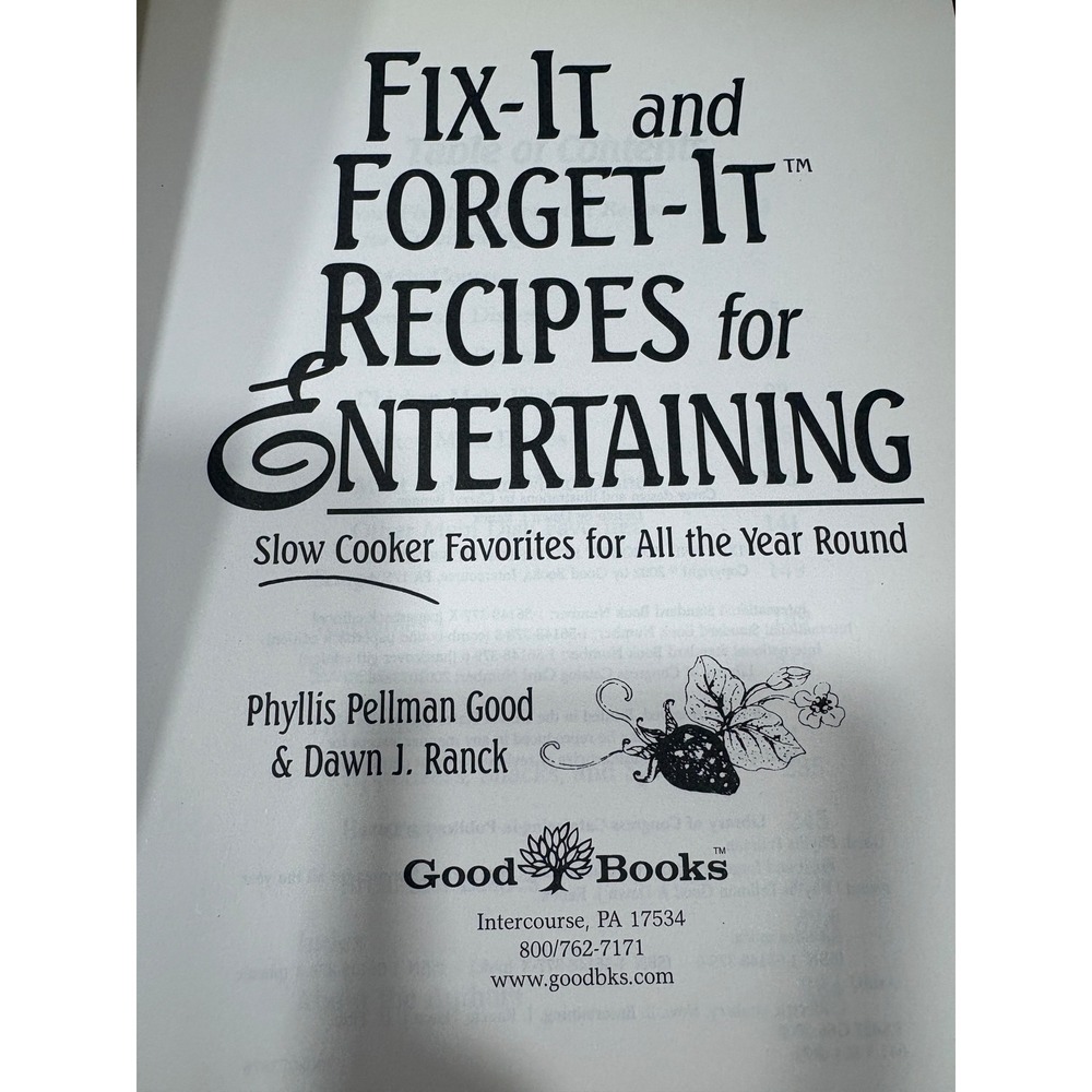 Fix-It and Forget-It Recipes for Entertaining Slow Cooker Cookbook Phyllis Good - Picture 2 of 7